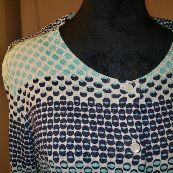 Women's Talbots Polka Dot Multi-colored Cardigan - M - Picture 2 of 6